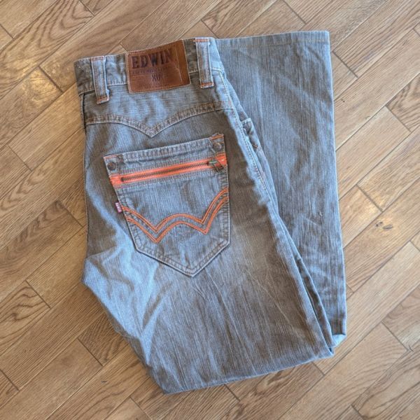 H7892 EDWIN エドウィン 424XVS ヴィンテージ加工 デニムパンツ ブラウン W30拍卖