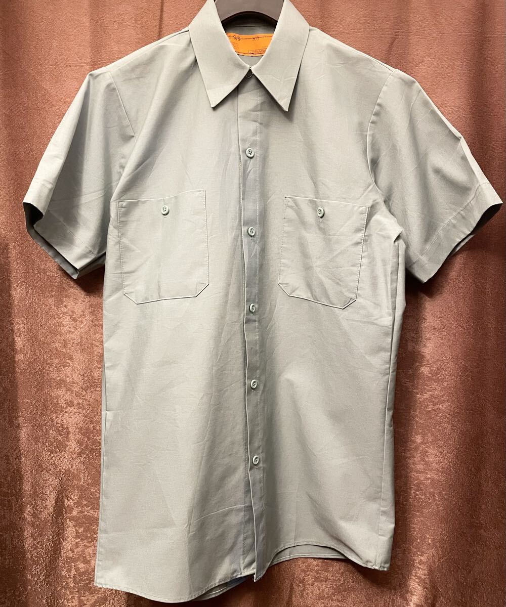 MADE IN USA製 STANDARDS 半袖 ワークシャツ グリーン Sサイズ アメリカ製 米国製 アメリカ古着 半袖シャツ拍卖