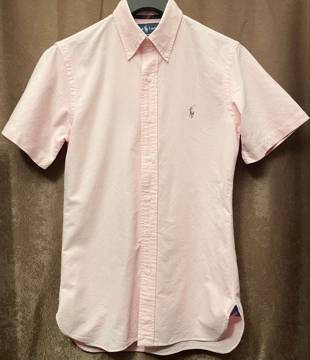 Ralph Lauren CUSTOM FIT 半袖 ボタンダウン オックスフォードシャツ ピンク Sサイズ ラルフローレン 半袖シャツ BDシャツ拍卖