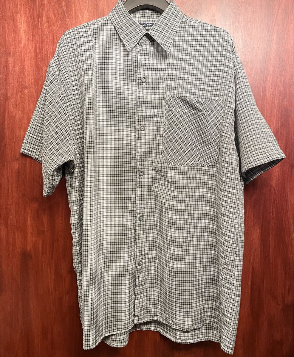 MADE IN USA製 L.A. GATE チェック柄 半袖シャツ ブラック×ホワイト XLサイズ LAゲート エルエーゲート アメリカ製 米国製 西海岸 黒 白拍卖