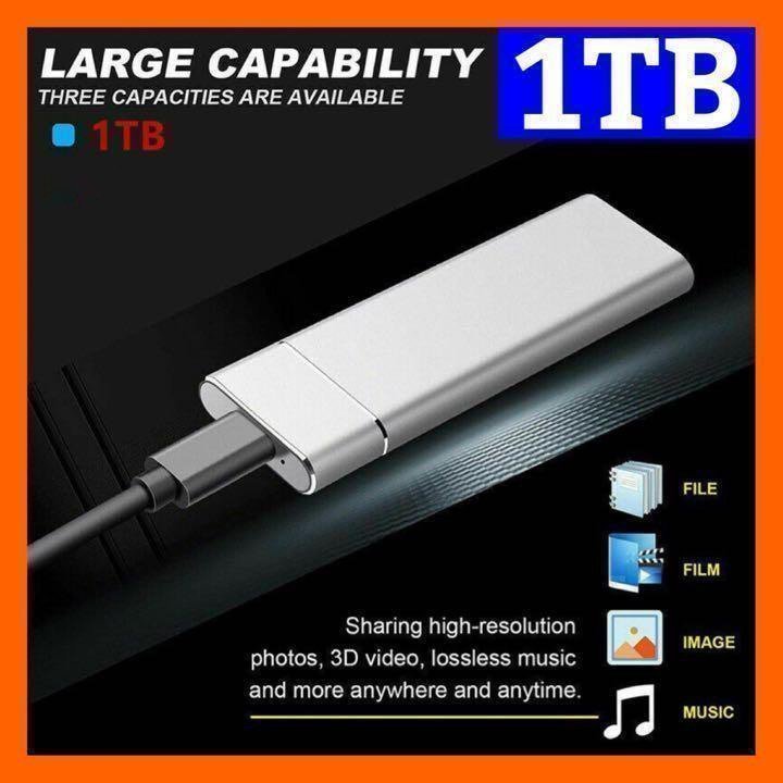 1TB 外付けSSD ドライブ USB3.1 SSD外付け ポータブル ソリッドステート Type-C SSD 耐衝撃 PC/Mac/Windows/XBox適用 シルバー拍卖