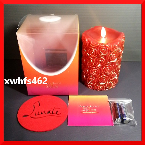 新品 Lunate ルナーテ ムービングキャンドル ローズ 無香料 電池付き 小 レッド 薔薇 LED キャンドル ろうそく 安全 リラックス 瞑想 zak拍卖