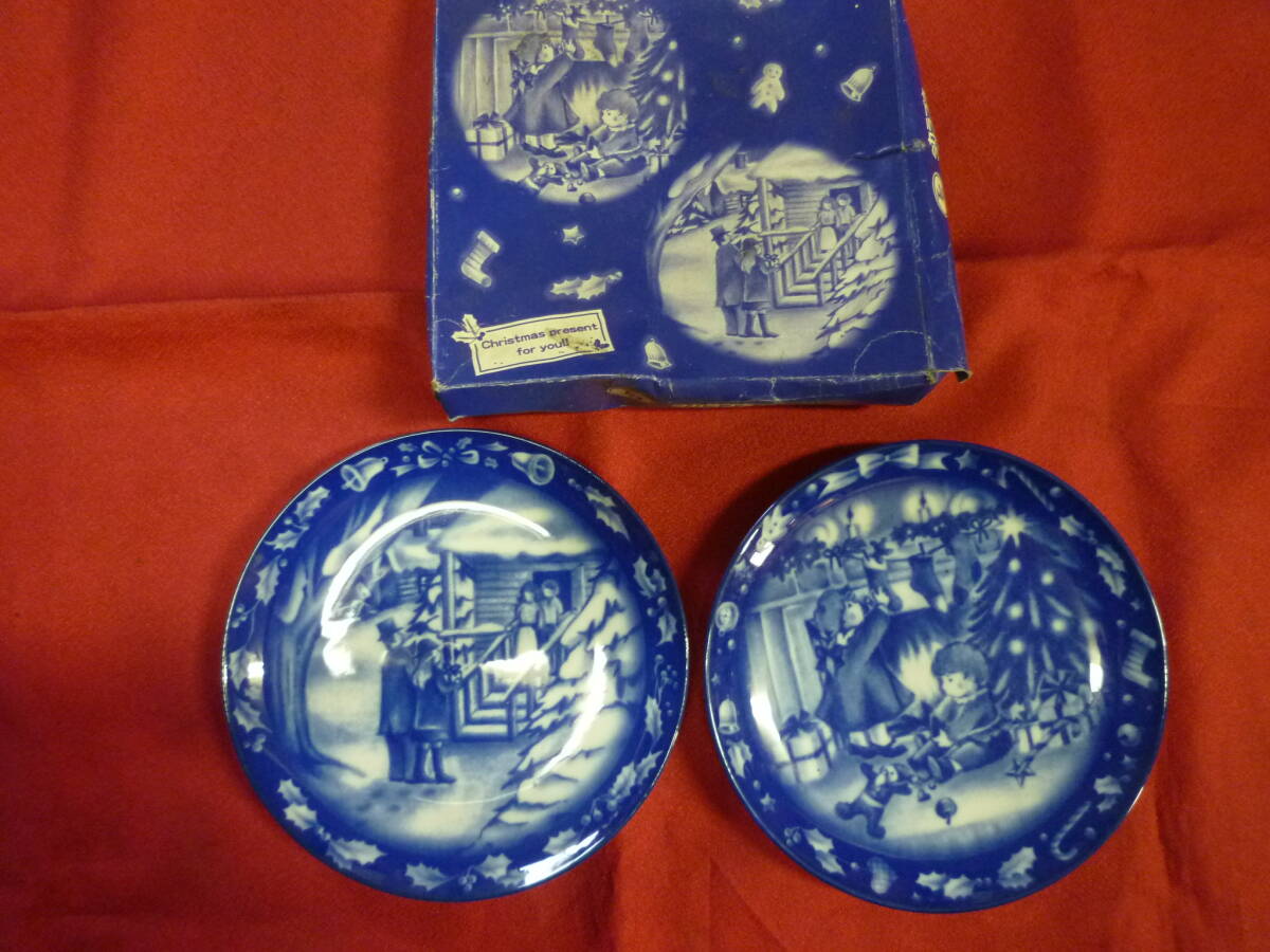 非売品★タカラブネ クリスマス 2皿★年代不明 箱付拍卖