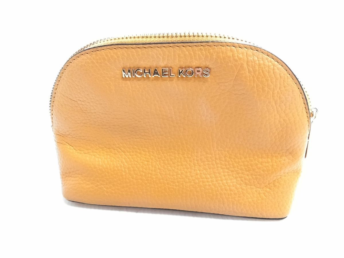 ◇MICHAEL KORS マイケルコース ポーチ コスメポーチ イエロー 0825-89A 〒◇拍卖