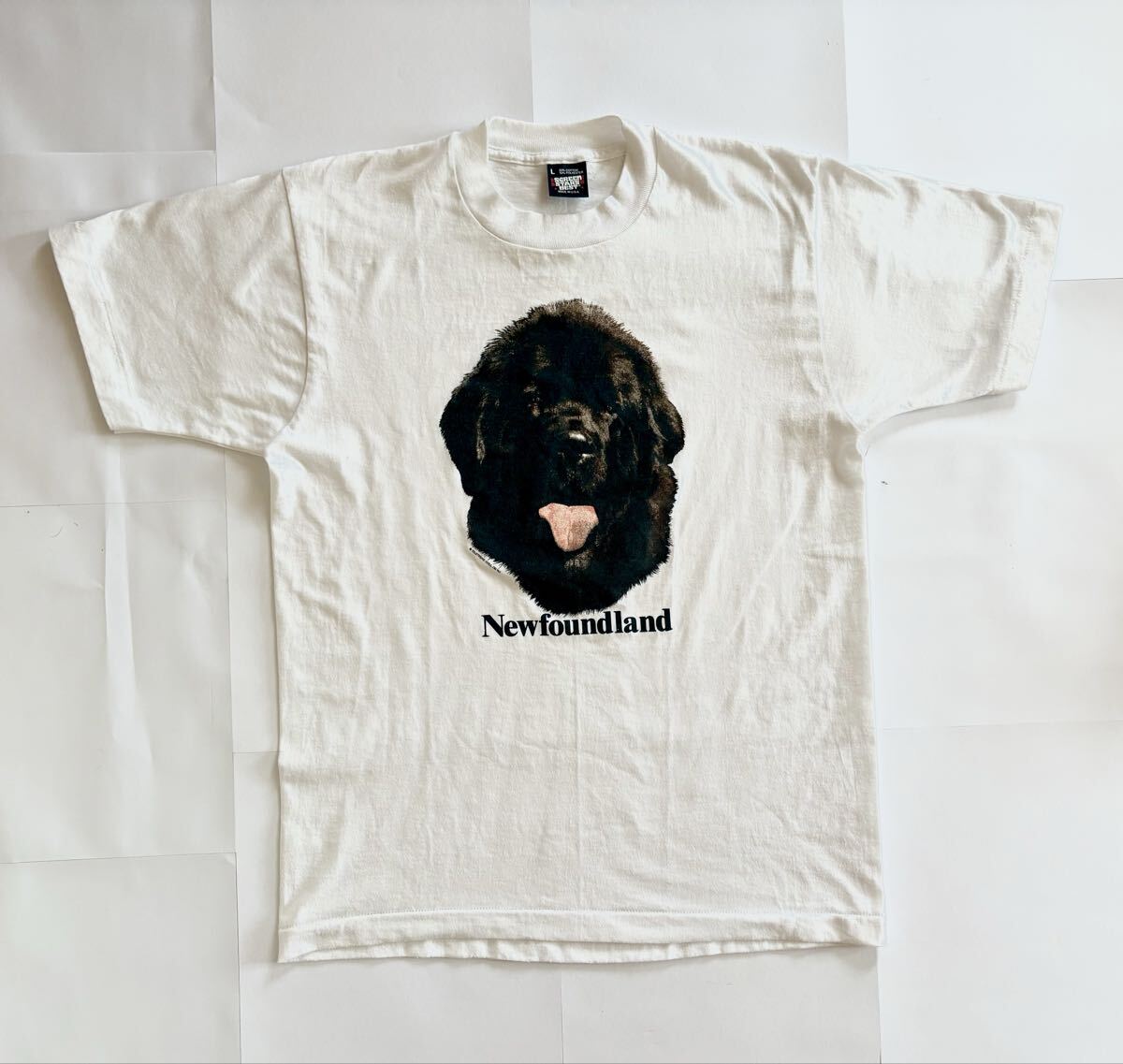 美品 90's USA製 Newfoundland Tシャツ Lサイズ 古着 ヴィンテージ アメリカ製 90s SCREEN STARS 犬T 半袖 シングルステッチ拍卖