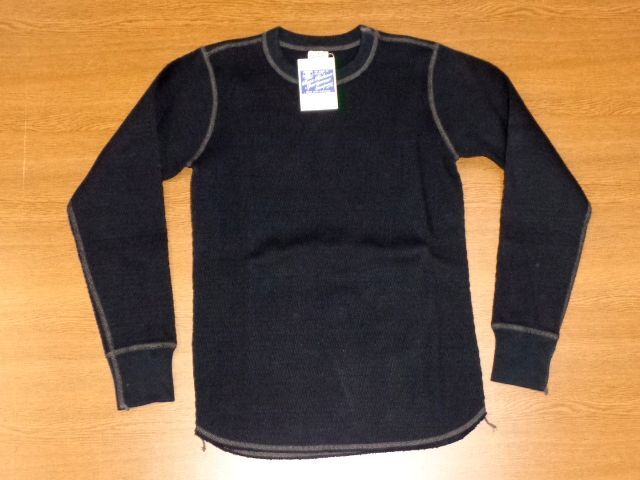 バズリクソンズ サーマル ロンT[XLサイズ黒/東洋エンタープライズ BUZZ RICKSON'S BR63755 長袖 ワッフル/フライト AIR FORCESエアフォース拍卖