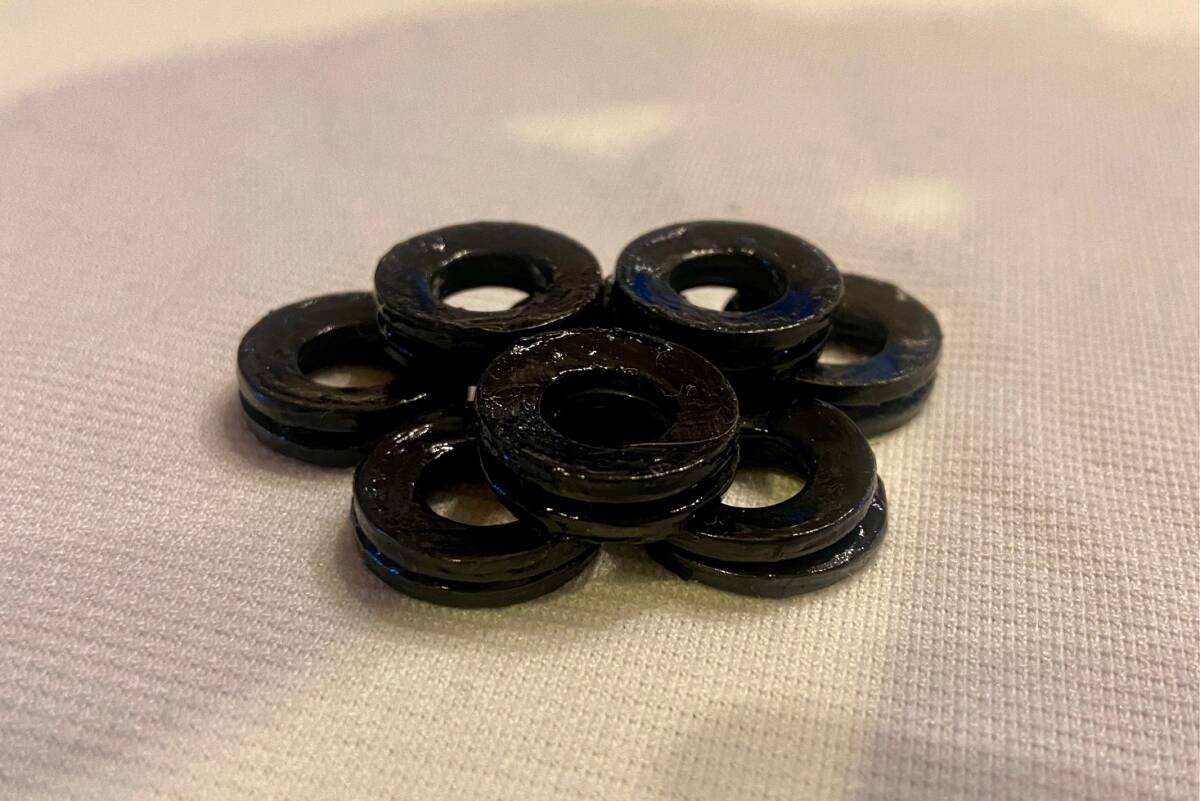 JIS規格【送料説明書込み】ゴムコート2枚重ね M8用x8枚 最強鋼鉄 静音計画類似効果 ロードノイズ低減プレート 静音ワッシャシートセット拍卖