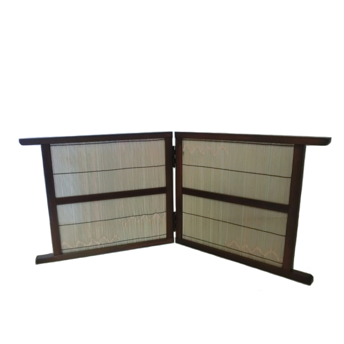 ミニ2連屏風 天然竹使用 折り畳み式2枚折り衝立 サイズ(約cm)W84xH35 衝立 和室 屏風 拍卖