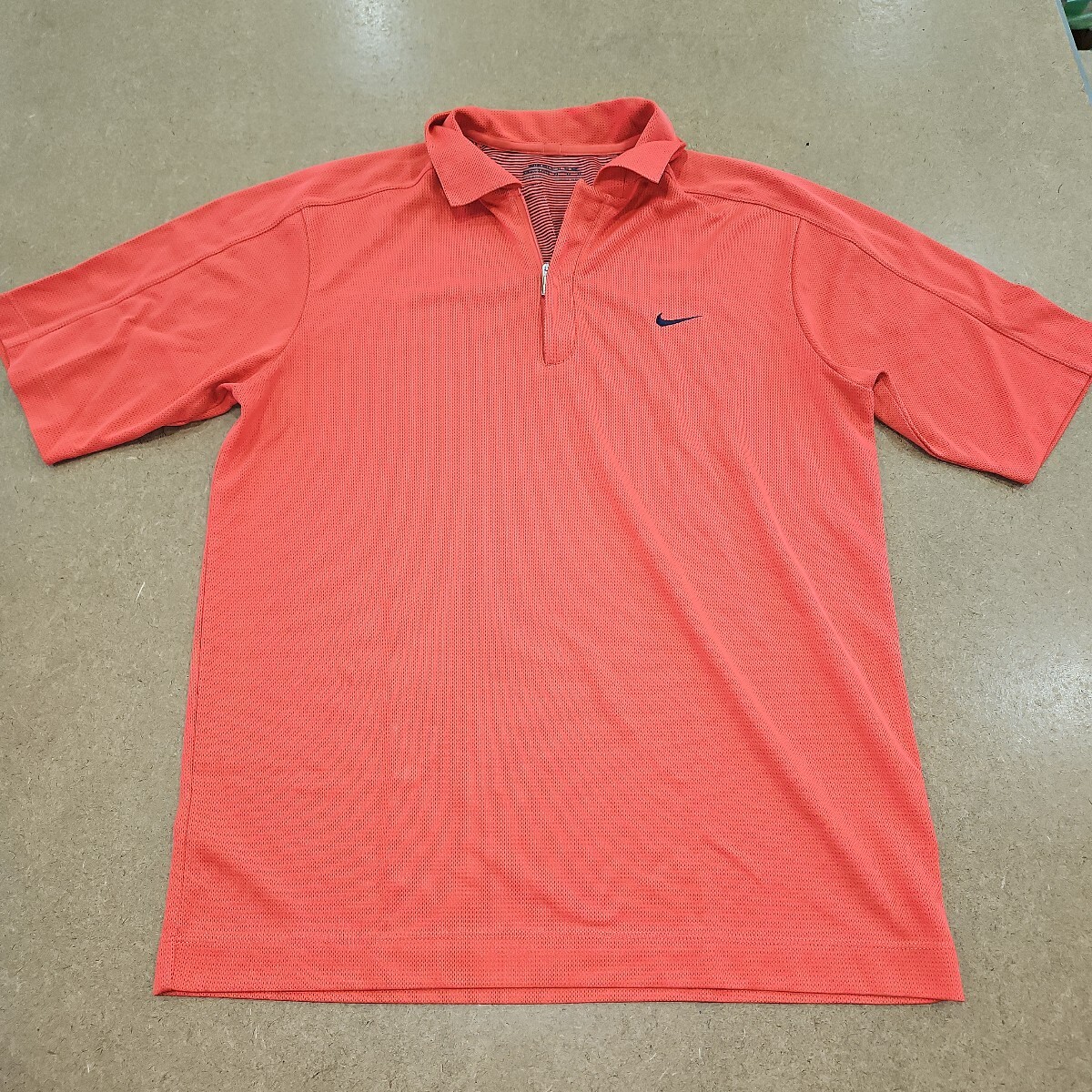 ナイキゴルフ 速乾ハーフジップシャツ(濃ピンク)Mサイズ拍卖