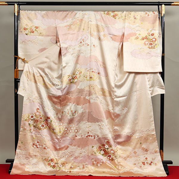 和遊館 即決eha3285 十日町 染匠 吉澤の友禅 丹後ちりめん 雲取り 訪問着 お仕立て付き拍卖