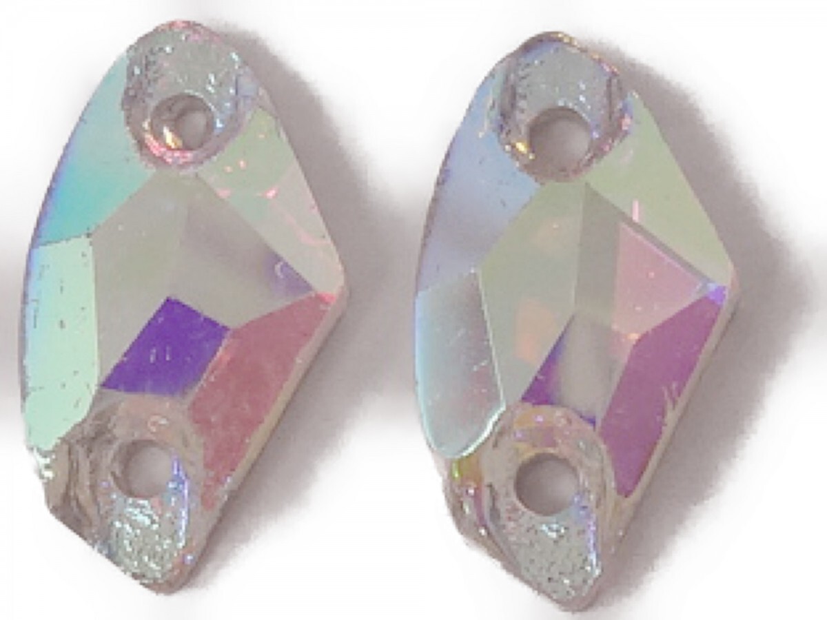 キラリ手芸部 No.6244手芸用ビジュー パーツ ソーオン ストーン(ガラスビーズ ラインストーン)クリスタルAB_0.5cm×1.0cm_15個入り拍卖