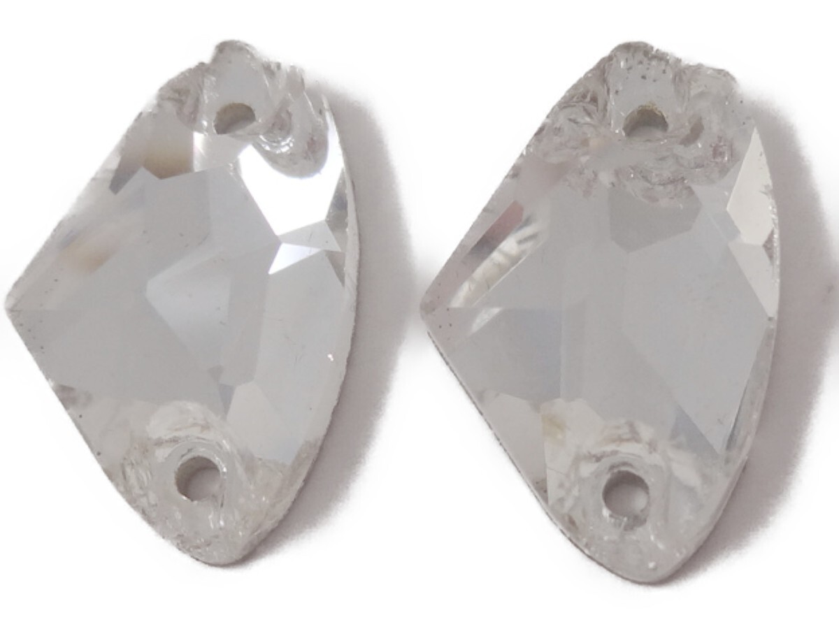 キラリ手芸部 No.6287手芸用ビジュー パーツ ソーオン ストーン(ガラスビーズ ラインストーン)クリスタル_0.85cm×1.4cm_14個入り拍卖