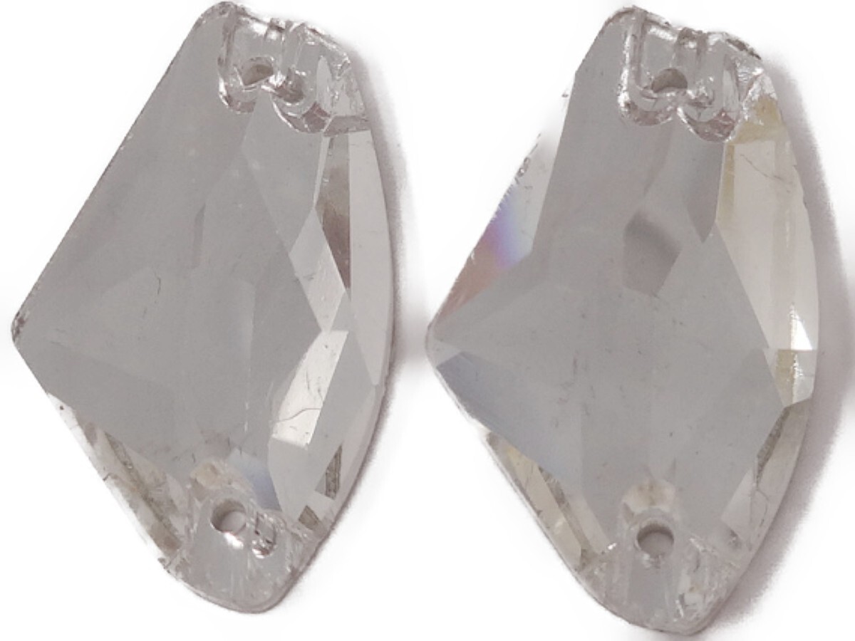 キラリ手芸部 No.6289手芸用ビジュー パーツ ソーオン ストーン(ガラスビーズ ラインストーン)クリスタル_1.6cm×2.7cm_6個入り拍卖