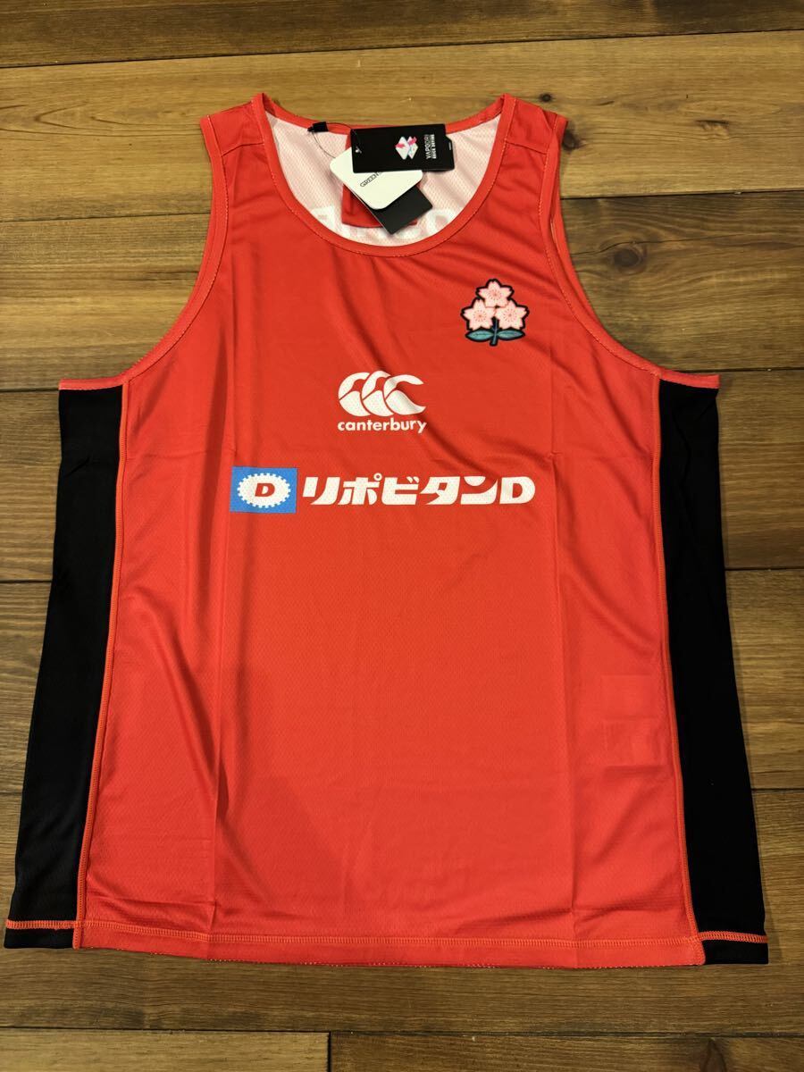 新品タグ付 カンタベリーラグビー日本代表ジャパントレーニングタンクトップ赤XL JAPAN拍卖
