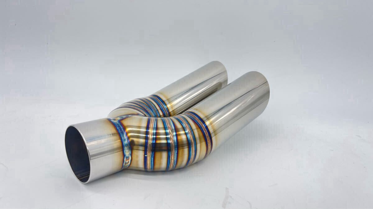 ☆アングルパイプエビ管15度跳ね上げデュアルマフラー出口30°スラッシュカット50.8φ入口50.8φ サイズ変更等可能!拍卖