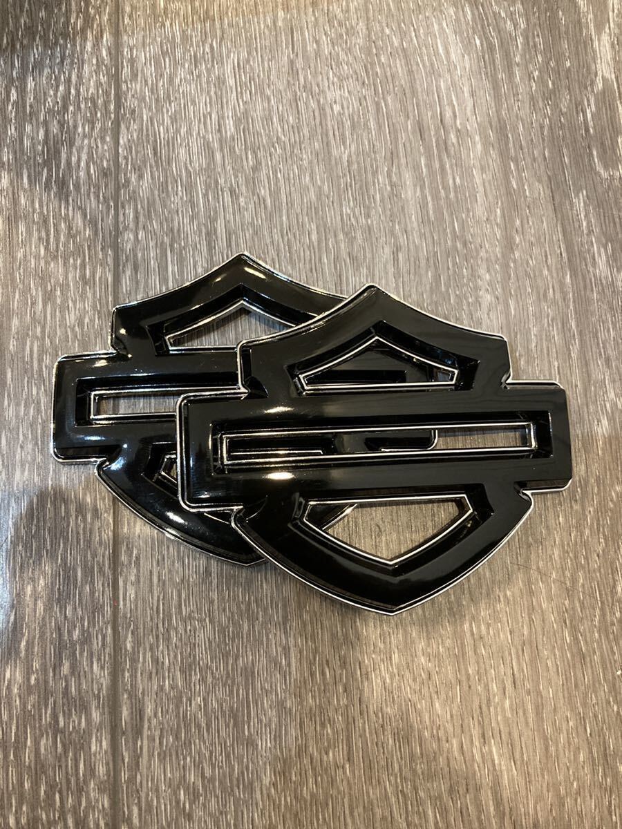 送料無料 ハーレー 3D cvo エンブレム 即納 harley ステッカー タンク ブラック×メッキ拍卖