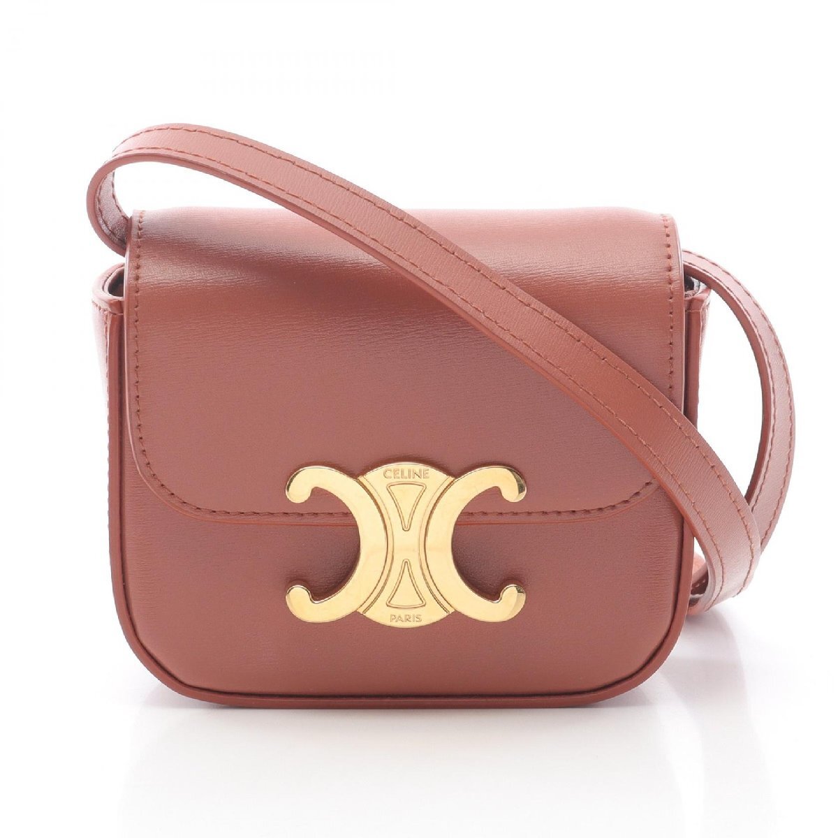 セリーヌ ミニクロード トリオンフ ブランドオフ CELINE レザー ショルダーバッグ レザー 中古 レディース拍卖