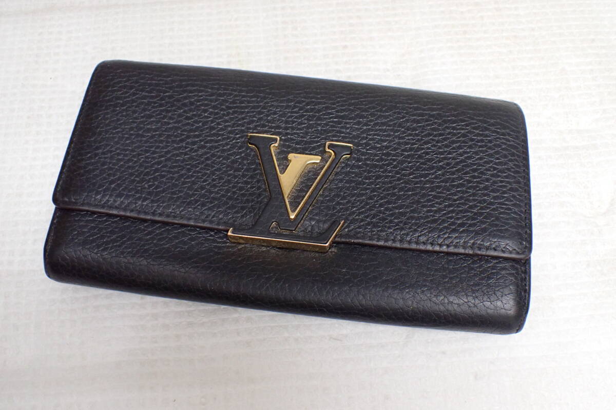 LOUIS VUITTON ルイヴィトン ポルトフォイユ カプシーヌ 長財布 M61248 ブラック トリヨンレザー B2-MA拍卖