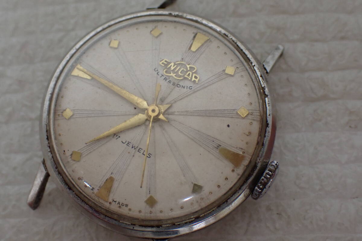 ENICAR エニカ ウルトラソニック 17石 630675 手巻き 腕時計 本体のみ ジャンク品 不動品 定形外郵便全国一律180円 D2-MA拍卖