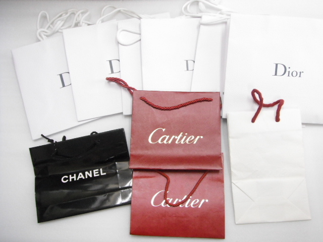 ディオール シャネル カルティエ 紙袋 ショッパー 11枚セット ショップ袋 定形外郵便全国一律920円 B10-MB拍卖