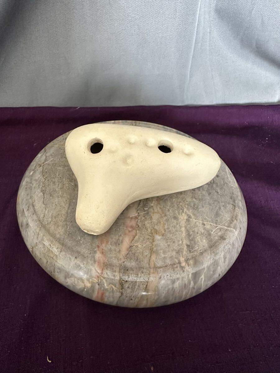 白色素焼き 3穴 オカリナ 約11cm 拍卖