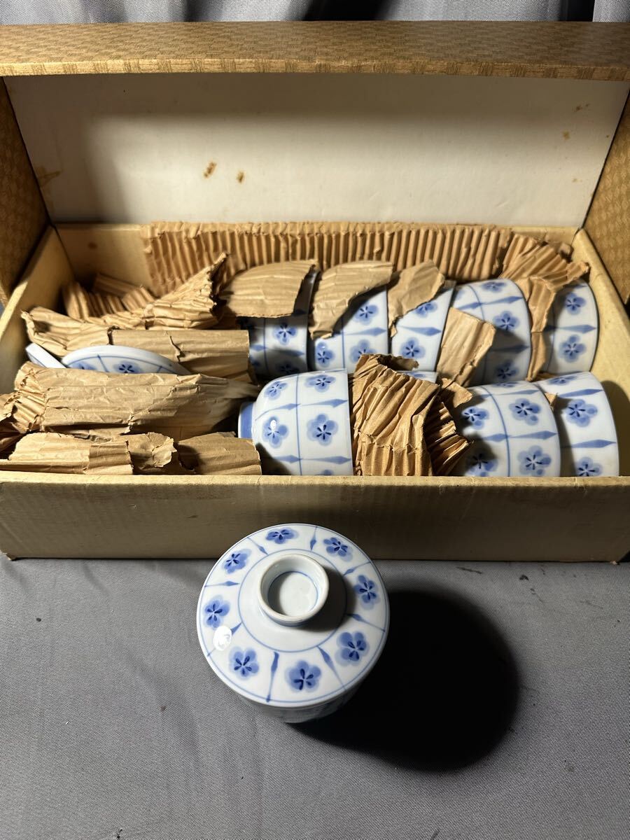 蓋茶碗 未使用 茶碗蒸し 蓋つき煮物椀 10個セット 花模様 在銘孝山 紙箱入り ノリタケ 拍卖