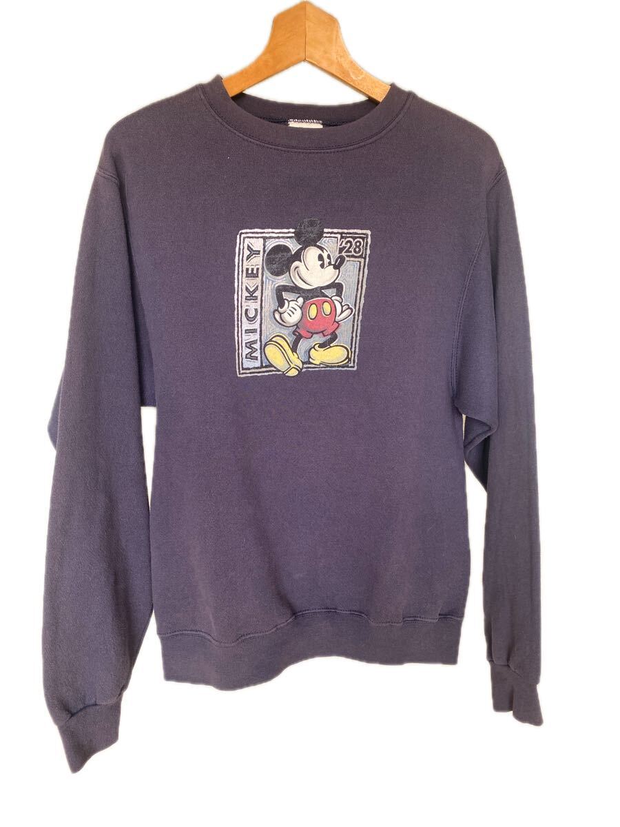 90s ディズニー Disney ミッキー MICKEY スウェット トレーナー ナス紺 雰囲気◎拍卖