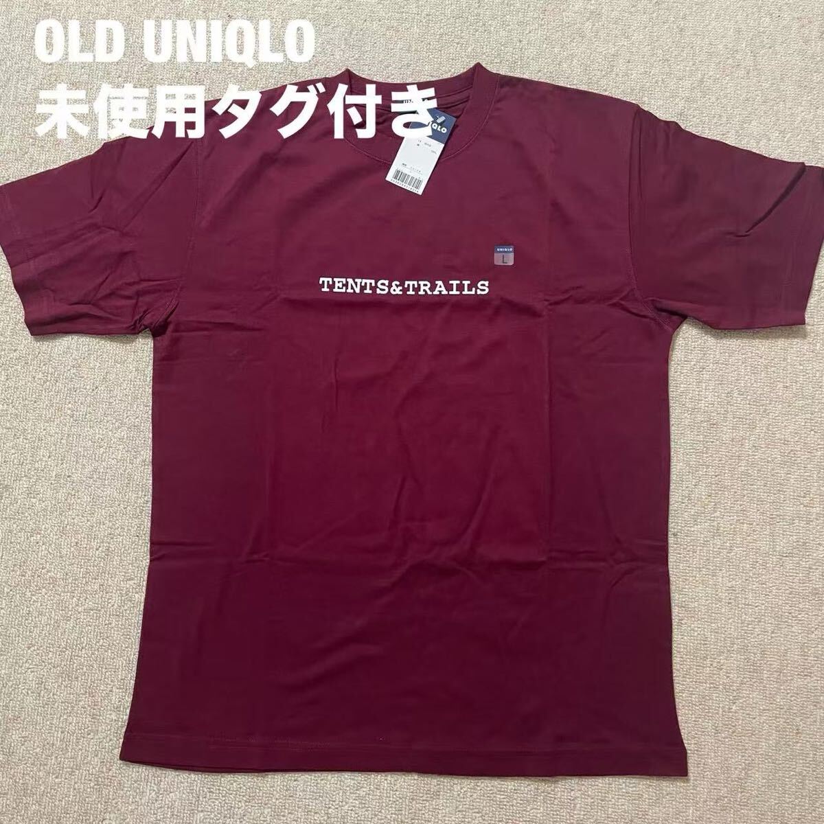 未使用・希少 オールド ユニクロ メンズ Tシャツ ワインレット系 Lサイズ拍卖