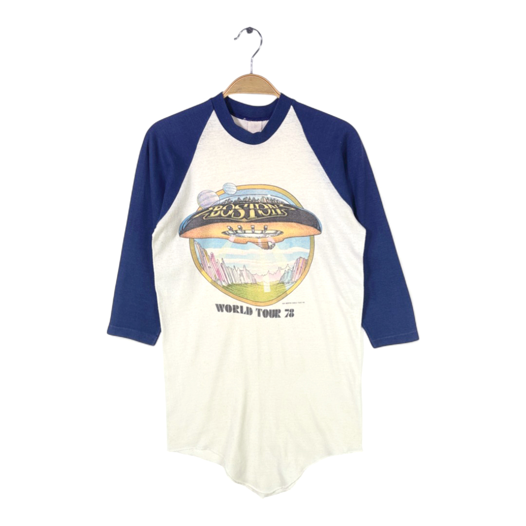 【送料無料】70s ボストン ヴィンテージTシャツ ドントルックバック ロックTシャツ BOSTON WORLD TOUR 78 メンズM相当 古着 @AAA1561拍卖