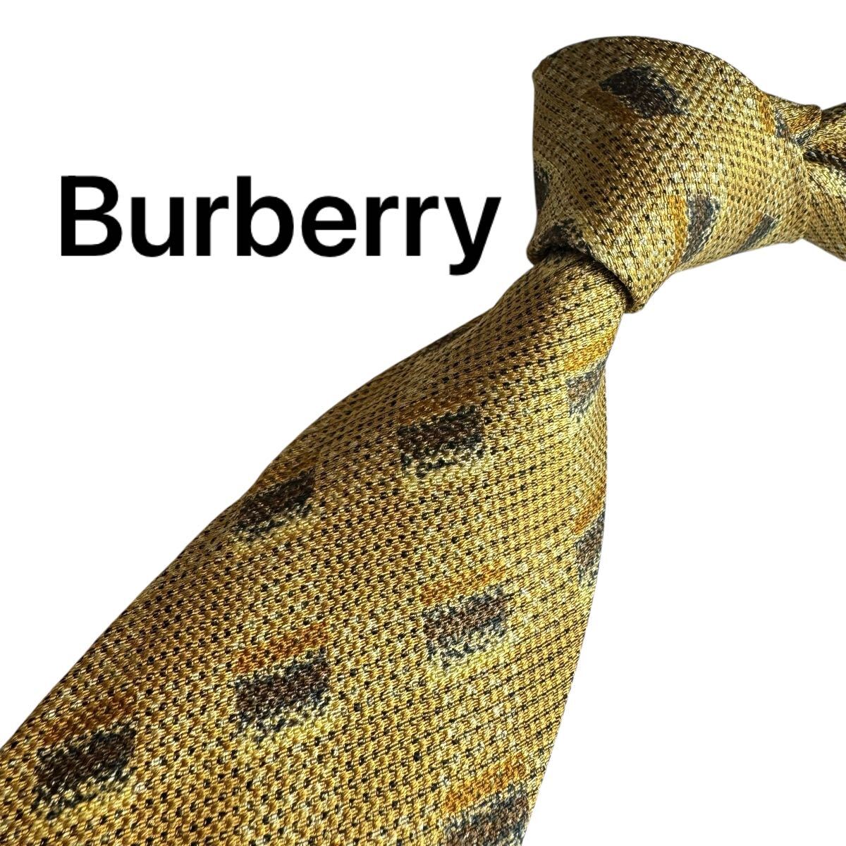 極美品★ Burberry バーバリー イエロー ネクタイ スーツ ビジネス 成人式 2281拍卖