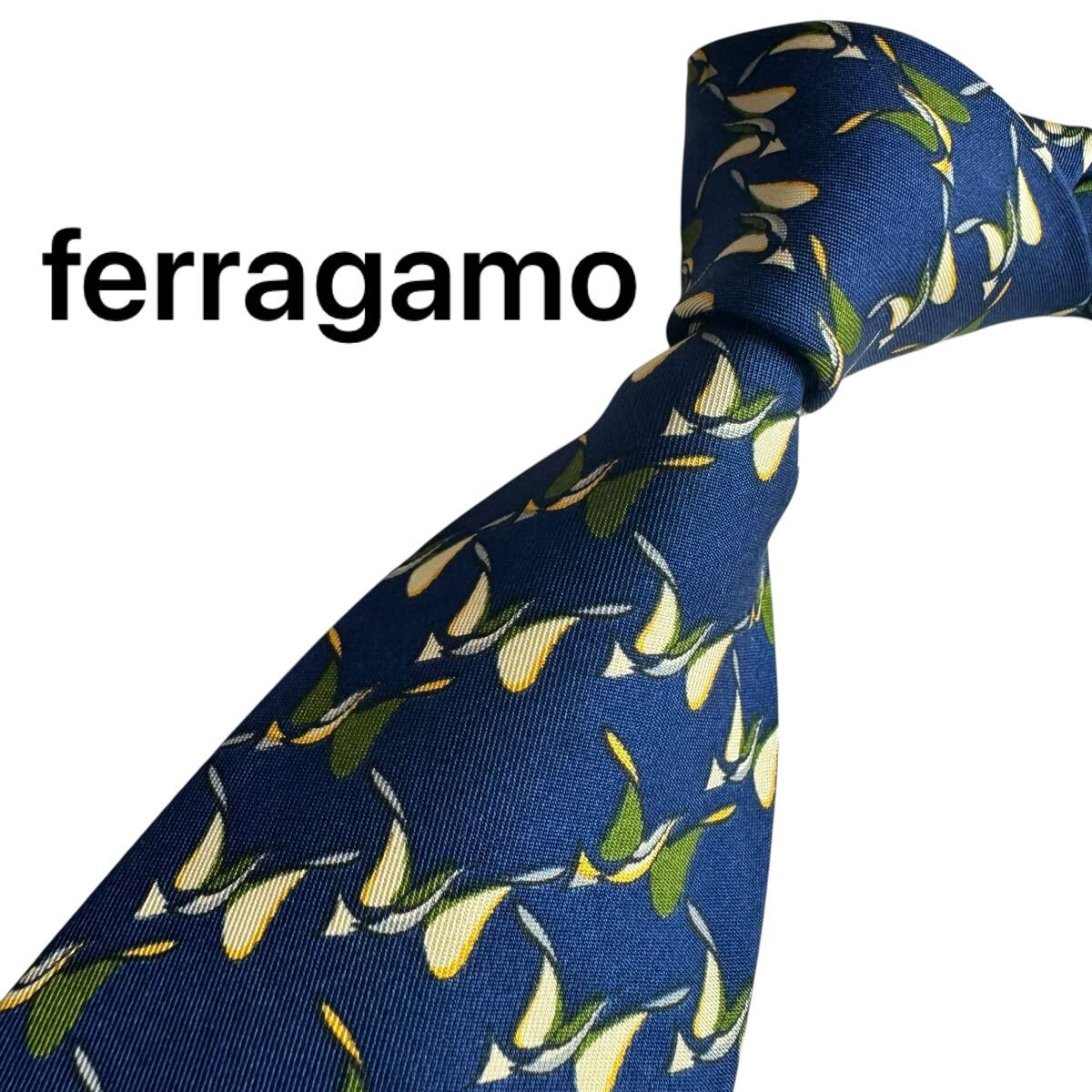 極美品★ ferragamo フェラガモ ネクタイ スーツ ビジネス 成人式 2407拍卖