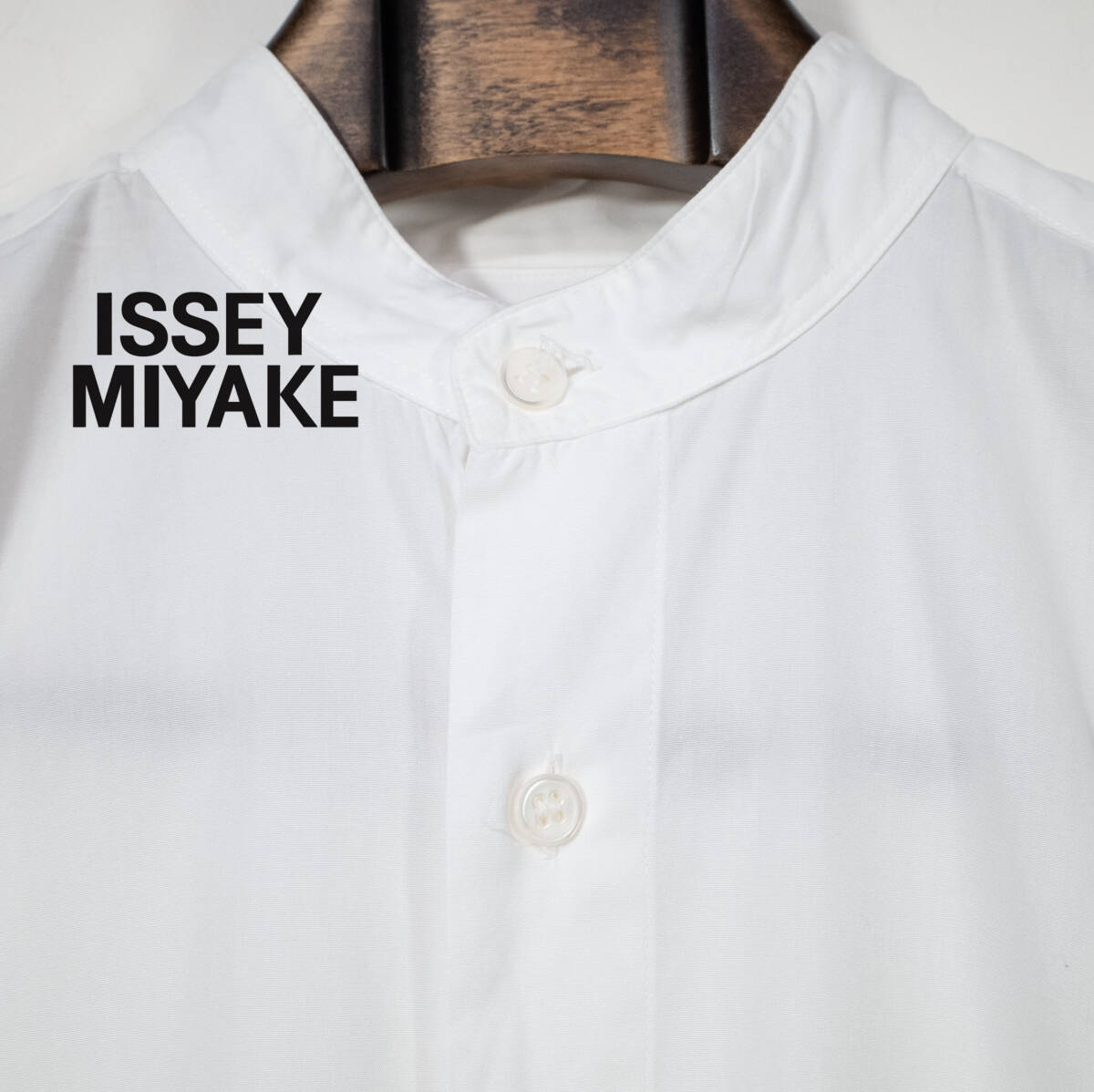 Mサイズ / 80s ISSEY MIYAKE ヴィンテージ イッセイミヤケ im product ボックスシャツ スタンドカラー 白 長袖 プリーツ 日本製 即決 古着拍卖