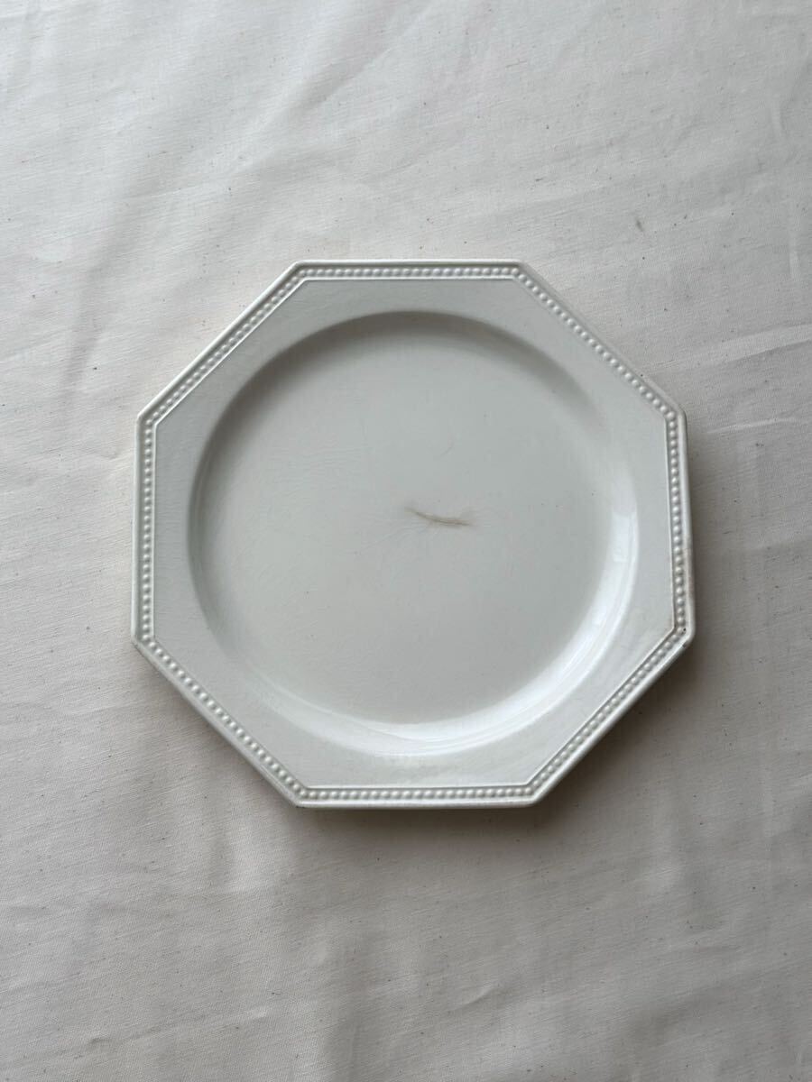 良品 フランス アンティーク 皿 Creil et Montereau クレイユモントロー / オクトゴナルプレート 平皿 デザート皿 蚤の市 ブロカント拍卖