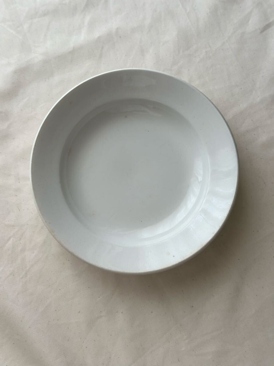 良品 フランス アンティーク 皿 Saint amand サンタマン / 白釉のリム皿 スープ皿 (深皿プレート ヴィンテージ ブロカント)拍卖