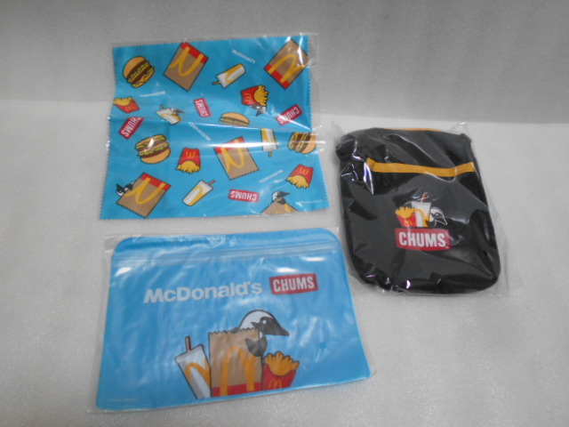 マクドナルド CHUMS チャムス ミニショルダーバッグ ジッパーポーチ クリーナークロス 福袋 マック拍卖