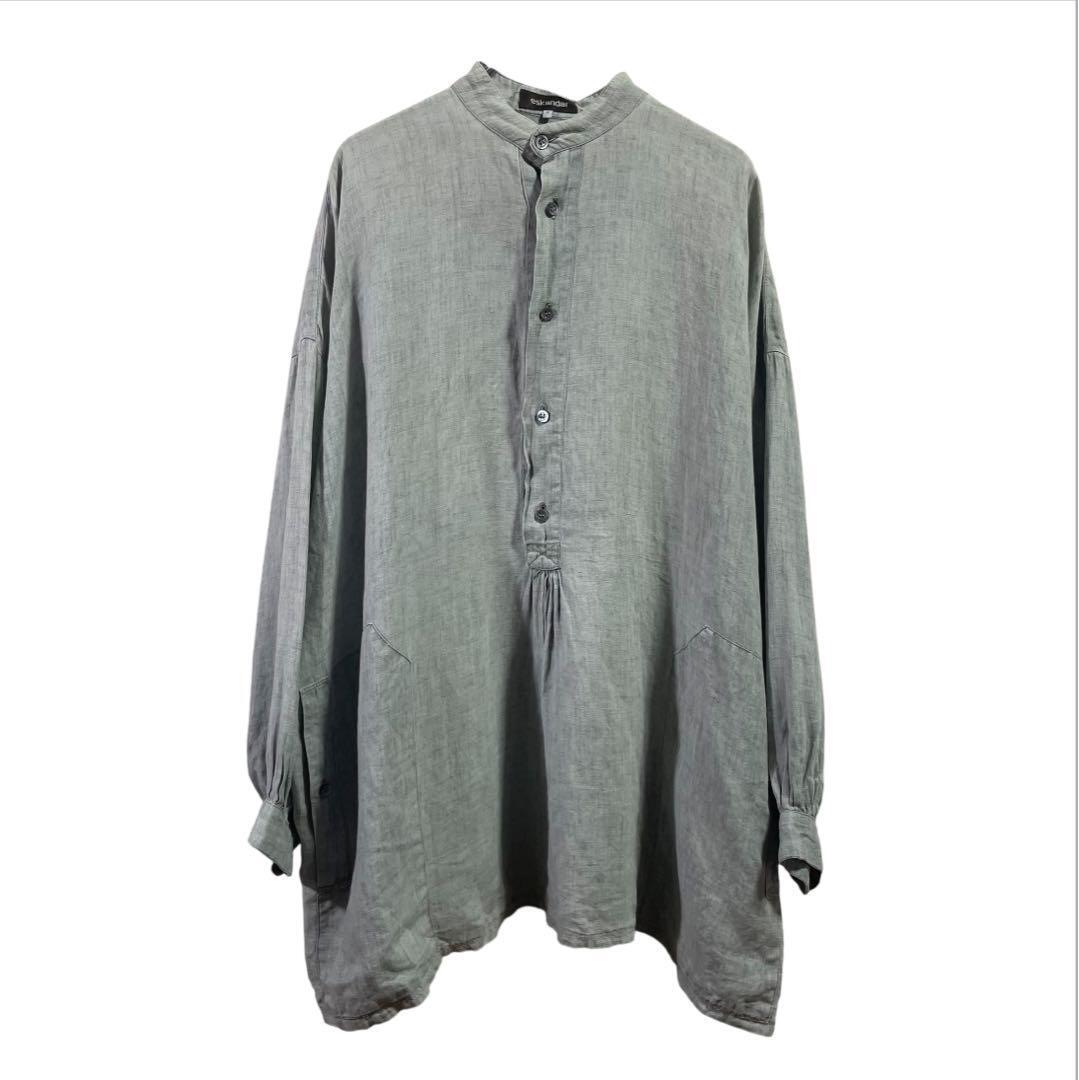 Eskandar リネンプルオーバーシャツ イングランド製 古着 ビンテージ vintage 拍卖