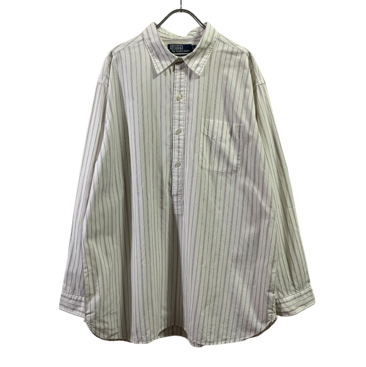 00s Ralph lauren プルオーバー シャツ ストライプ L 古着 ビンテージ vintage 90s拍卖