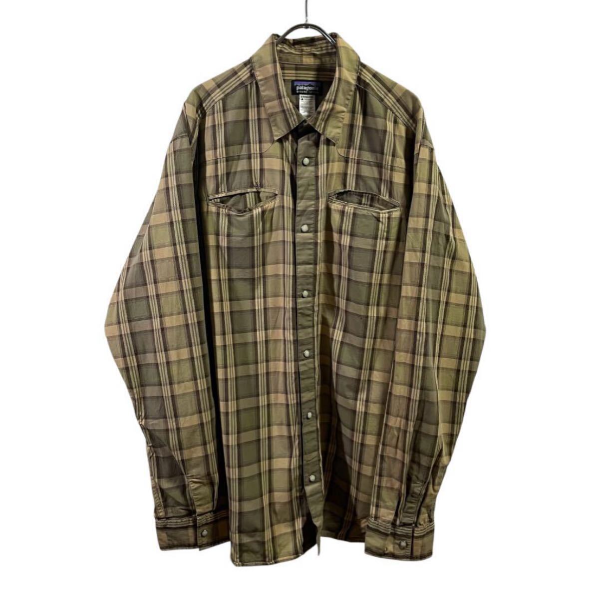 F12 patagonia オーガニックコットンシャツ チェック XL 古着 ビンテージ vintage拍卖