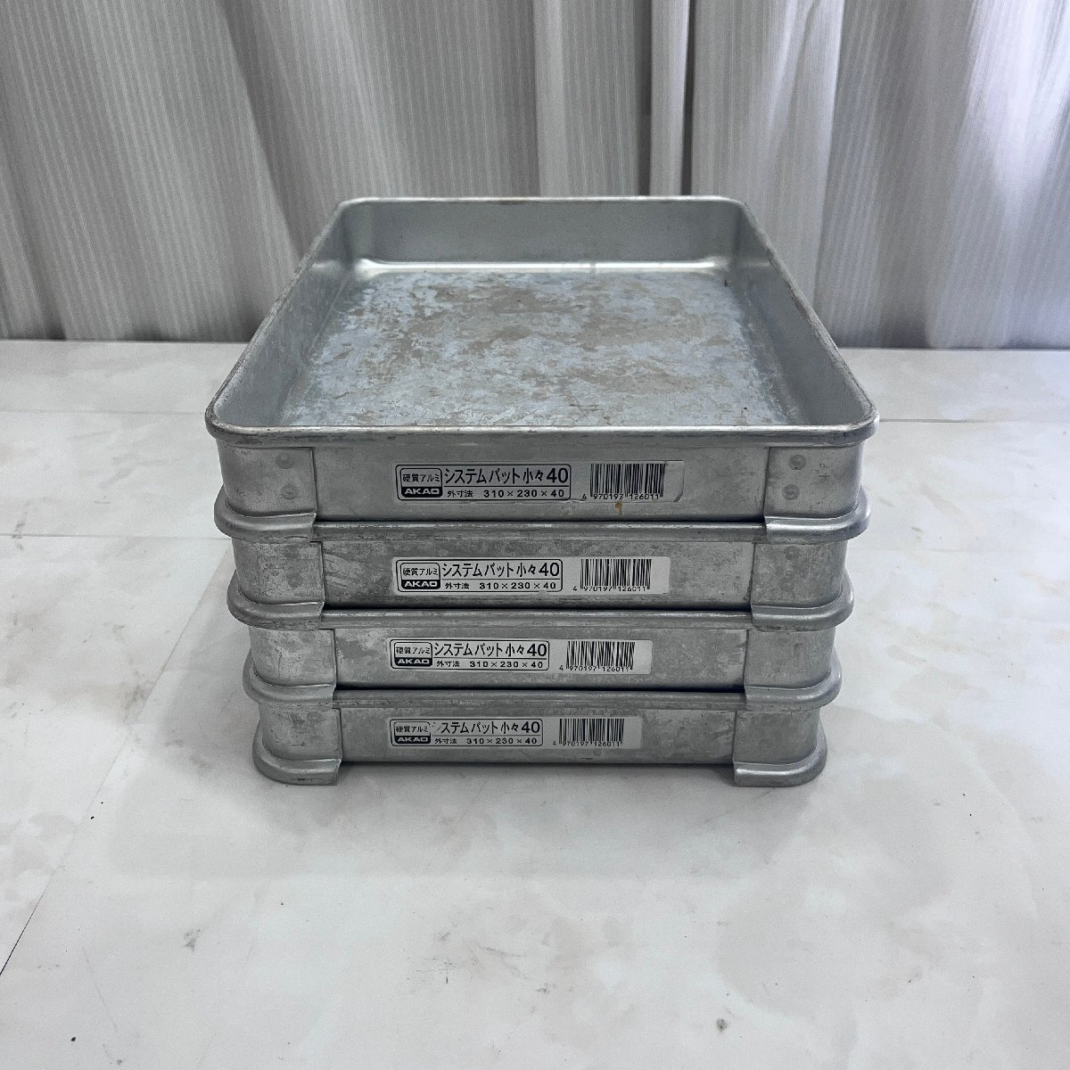 ∞OG∞ システムバット 4個セット 硬質アルミ AKAO 外寸W310×D230×H40 ∞N-250817拍卖