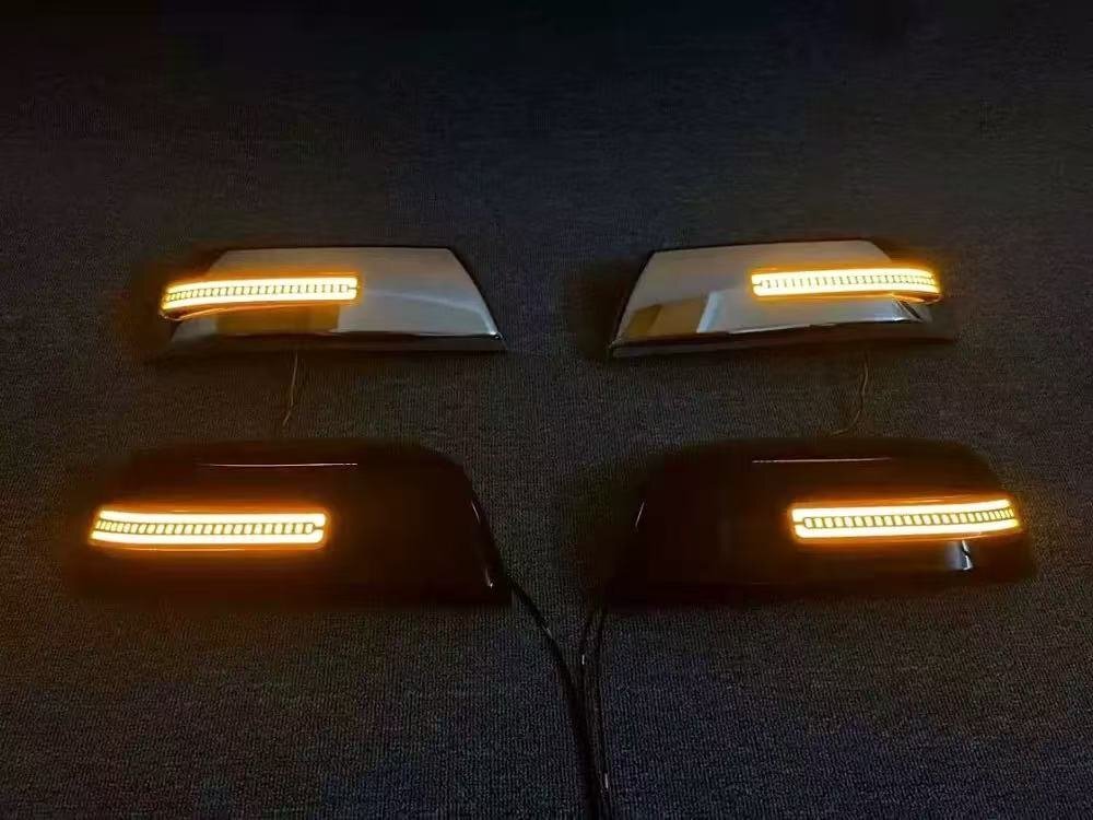 【新品左右セット】トヨタ タンドラ 2009-2021 メッキミラーカバー LEDウインカー内蔵 全面クロームカバー ドアミラーシェル拍卖