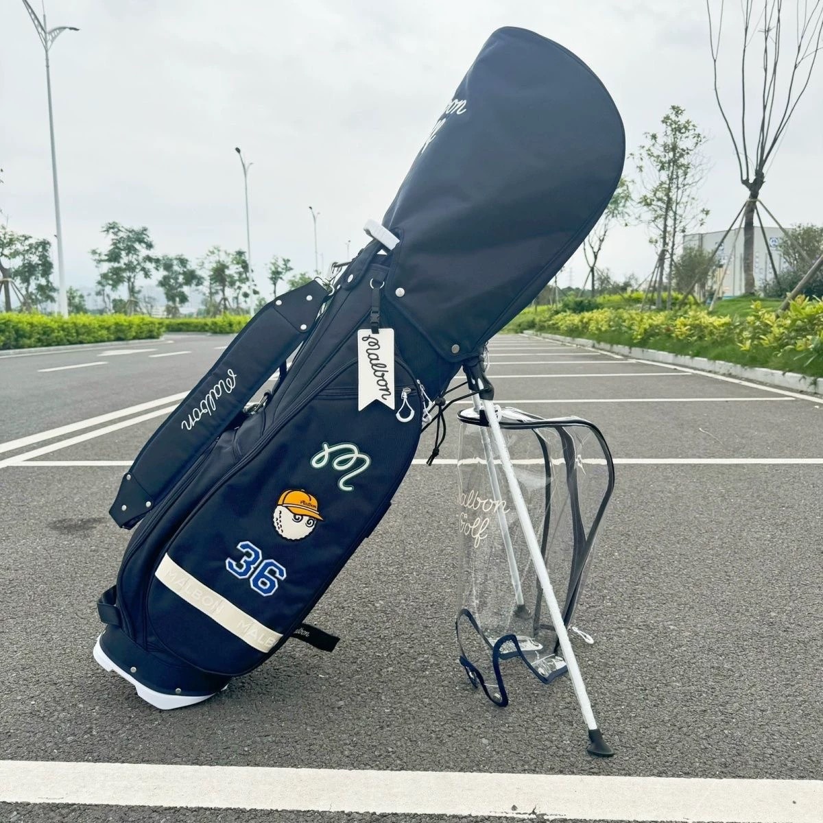 MALBONゴルフ スタンドバッグ キャディーバック  Golf Bag ダークブルー拍卖