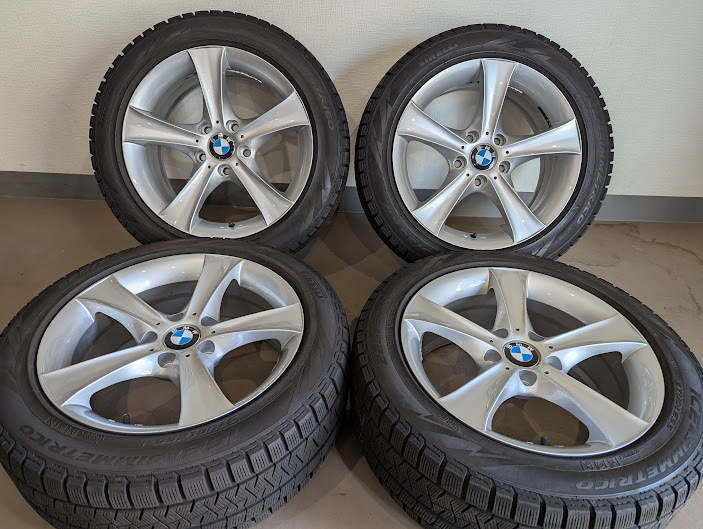 【今なら送料無料】BMW 3シリーズ スタッドレスタイヤセット 225/50R17 7.5J×17 5H PCD120 中古品4本セット拍卖