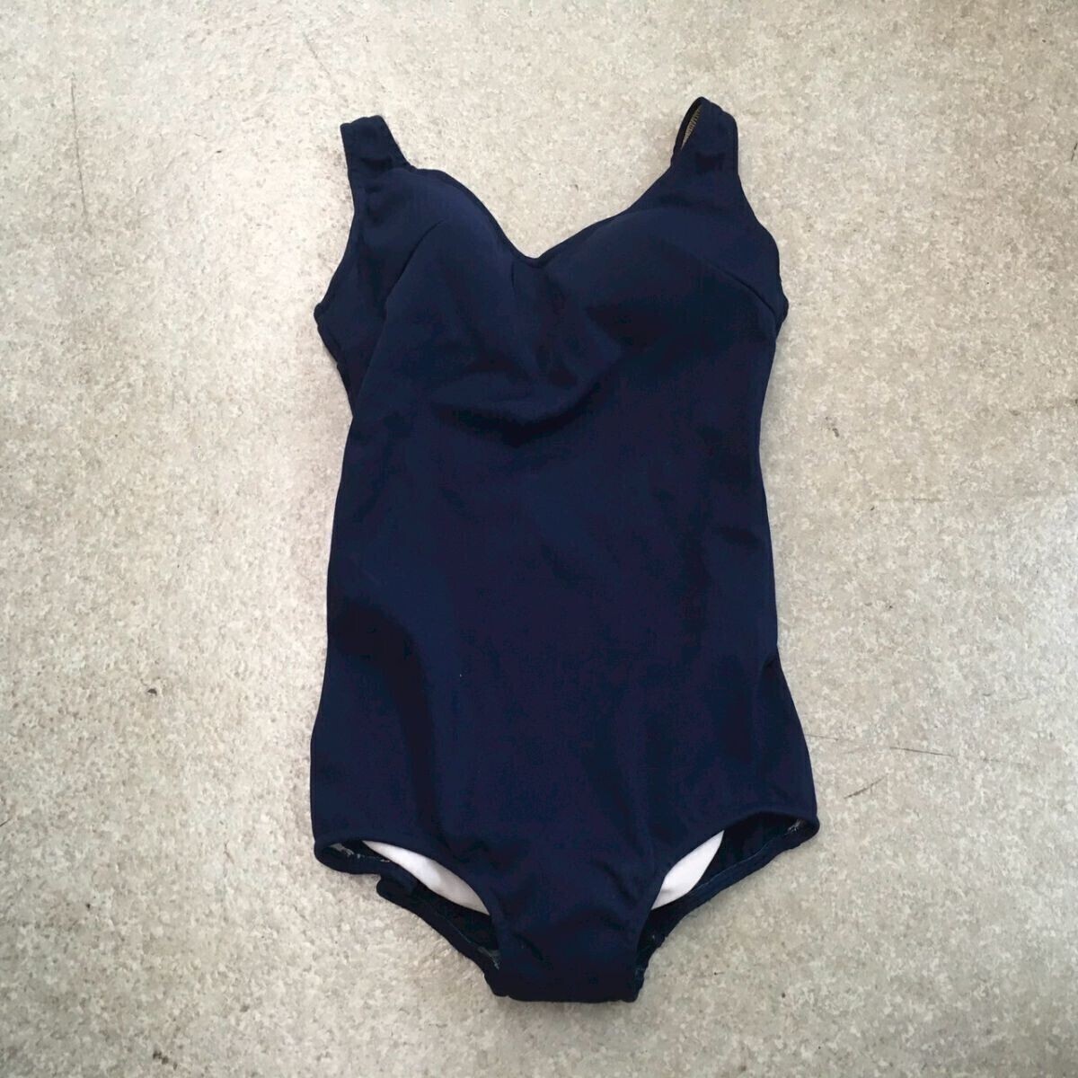 MZ292 ワンピース水着 レトロ ネイビー レディース 傷あり サイズ不明   クリーニング済み拍卖