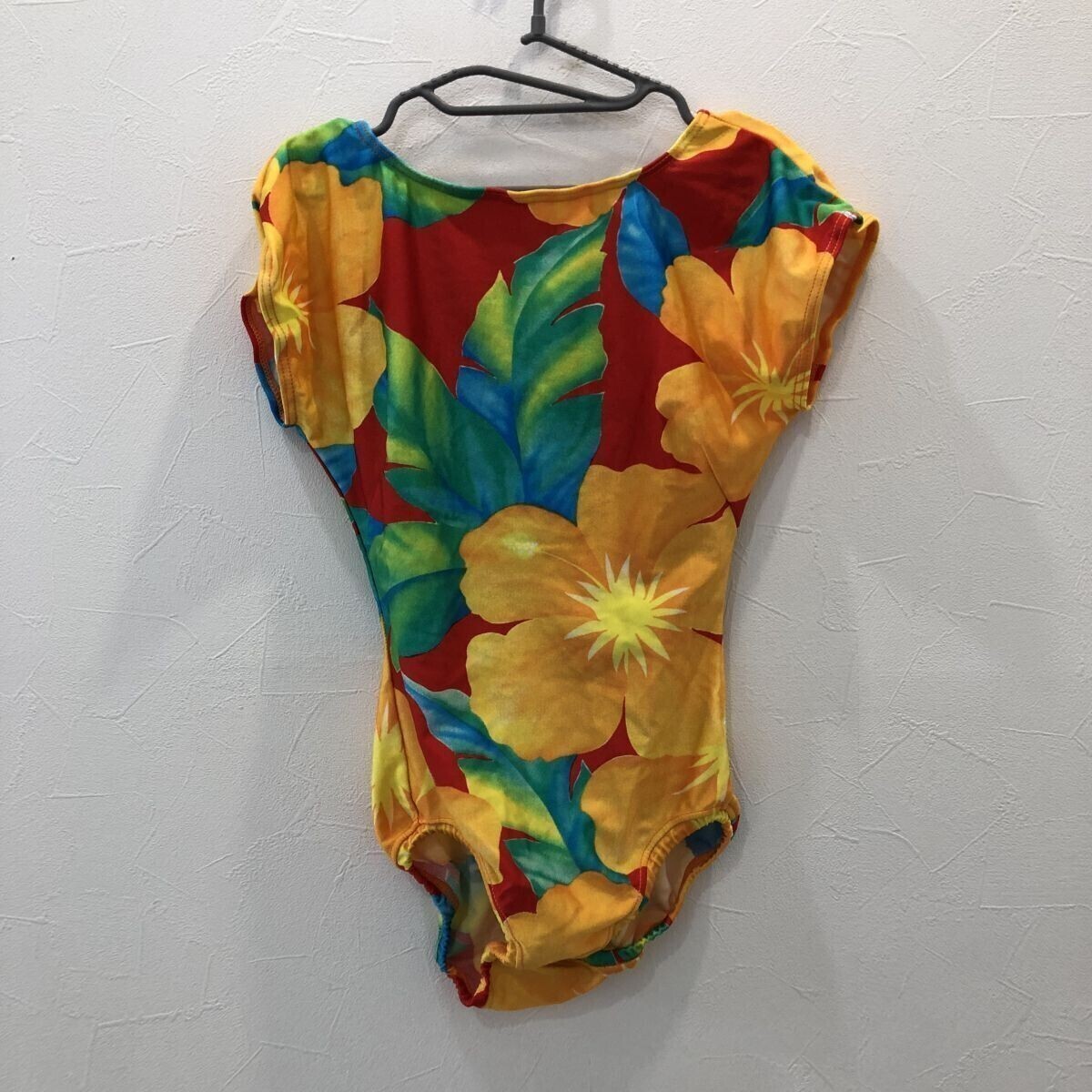 WY171 チャコット レオタード 花柄 イエロー レッド レディース S クリーニング済み拍卖