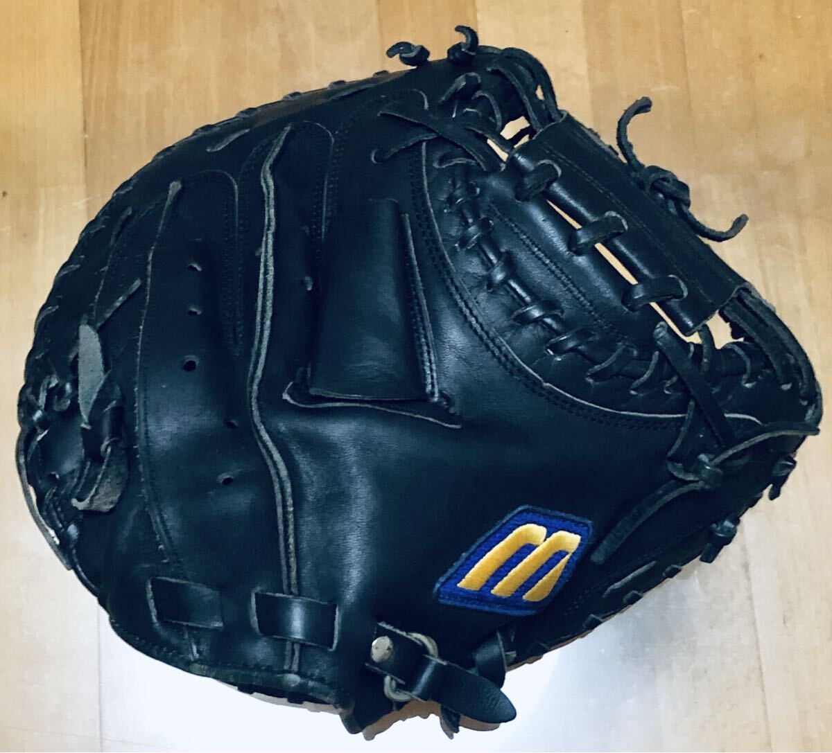 【送料無料】美品 本革 MIZUNO キャッチャーミット ミズノ グローブ 大人用 捕手 グラブ ミット拍卖