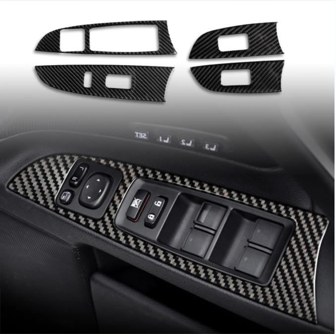 レクサスIS 20系IS250 300 350C 2005- 2013年 右ハンドル用 ドアウィンドウスイッチボタンフレーム ステッカー パネル カバー カーボン柄拍卖