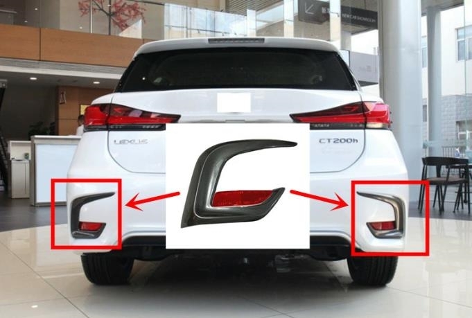 レクサス CT CT200h 2017-2022年 F SPORT リアバンパーガーニッシュ リアフォグランプカバー サイド2個セット ABS拍卖