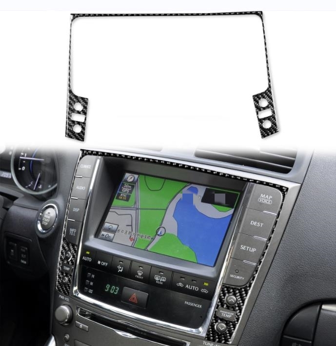 レクサスIS 20系IS250 300 350C 2005- 2013年 ナビゲーションパネルフレーム ステッカーカバー カーボン柄 1個拍卖