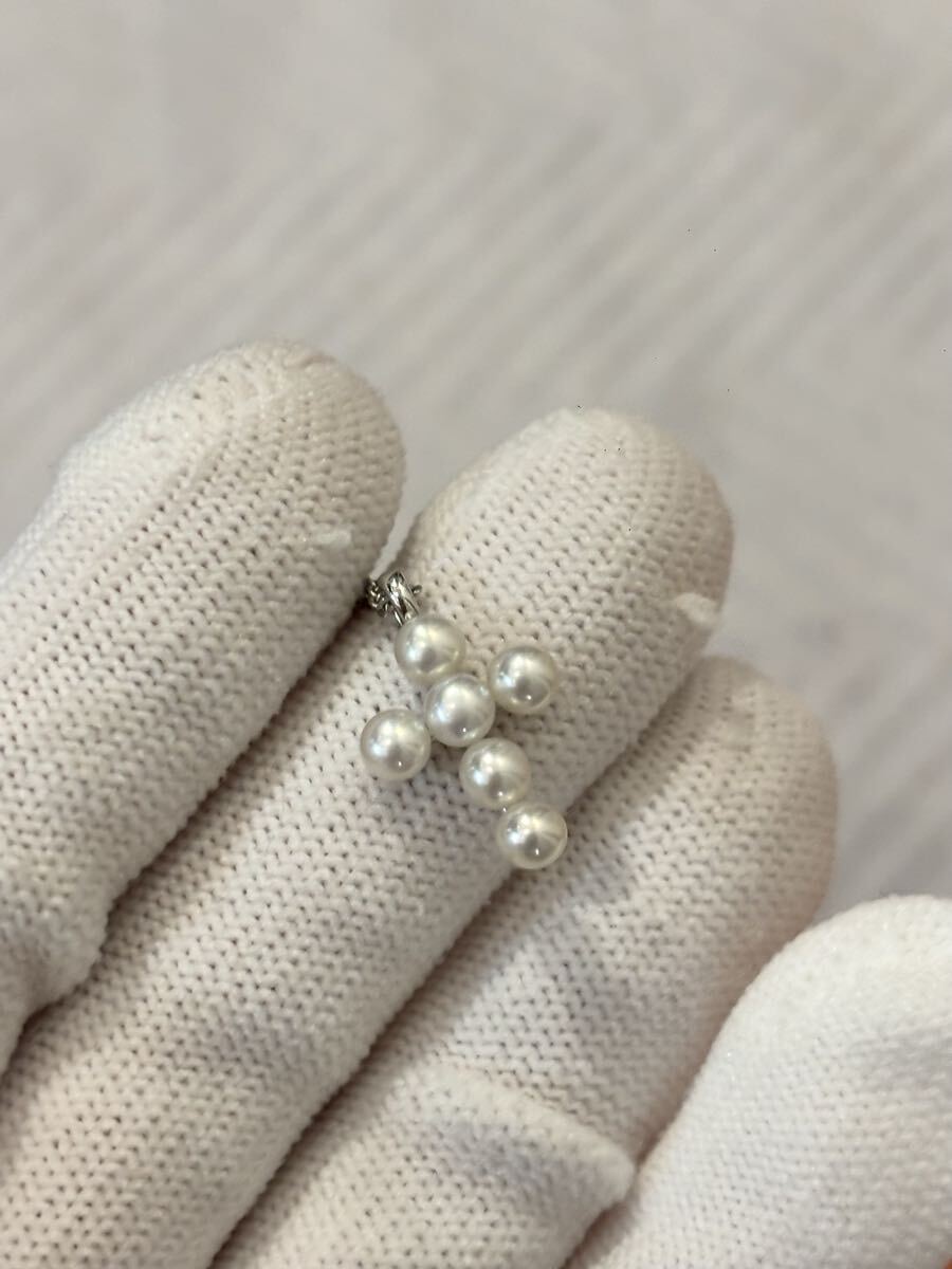 tasaki田崎のパール真珠クロスペンダント ネックレス拍卖