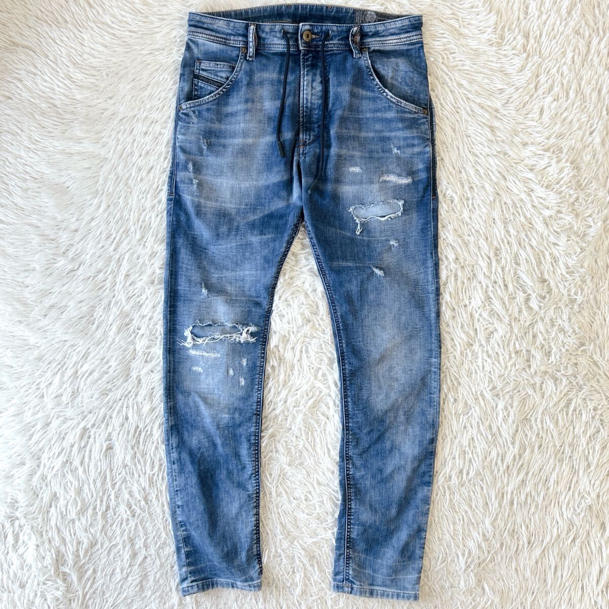 DIESEL ディーゼル KROOLEY CB-NE 0685I ジョグジーンズ ダメージ&リペア加工 W28 jogg jeans/スウェットデニム/ストレッチ/パンツ拍卖